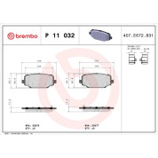 Brembo | Bremsbelagsatz, Scheibenbremse | P 11 032