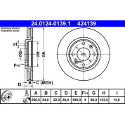 ATE | Bremsscheibe | 24.0124-0139.1