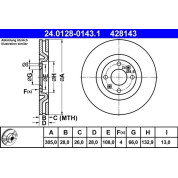 ATE | Bremsscheibe | 24.0128-0143.1