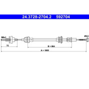ATE | Seilzug, Kupplungsbetätigung | 24.3728-2704.2
