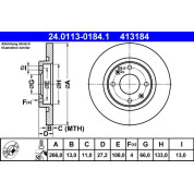 ATE | Bremsscheibe | 24.0113-0184.1