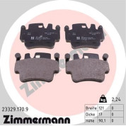 Zimmermann | Bremsbelagsatz, Scheibenbremse | 23329.170.9