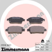 Zimmermann | Bremsbelagsatz, Scheibenbremse | 23510.160.1