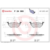 Brembo | Bremsbelagsatz, Scheibenbremse | P 24 085