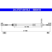 ATE | Seilzug, Feststellbremse | 24.3727-0418.2