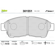 Valeo | Bremsbelagsatz, Scheibenbremse | 301551