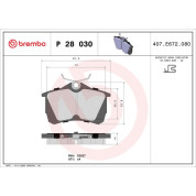 Brembo | Bremsbelagsatz, Scheibenbremse | P 28 030