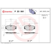 Brembo | Bremsbelagsatz, Scheibenbremse | P 23 061