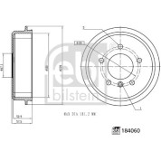 febi bilstein | Bremstrommel | 184060