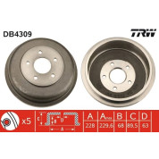 TRW | Bremstrommel | DB4309