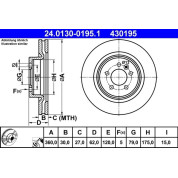 ATE | Bremsscheibe | 24.0130-0195.1