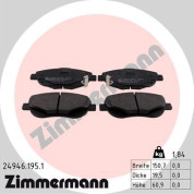 Zimmermann | Bremsbelagsatz, Scheibenbremse | 24946.195.1