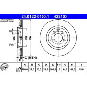 ATE | Bremsscheibe | 24.0122-0100.1