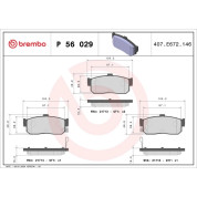 Brembo | Bremsbelagsatz, Scheibenbremse | P 56 029