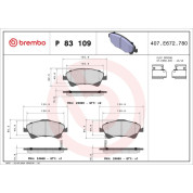 Brembo | Bremsbelagsatz, Scheibenbremse | P 83 109