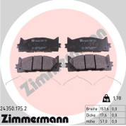 Zimmermann | Bremsbelagsatz, Scheibenbremse | 24350.175.2