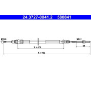 ATE | Seilzug, Feststellbremse | 24.3727-0841.2