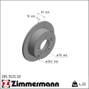 Zimmermann | Bremsscheibe | 285.3525.20