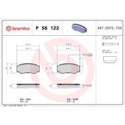 Brembo | Bremsbelagsatz, Scheibenbremse | P 56 122