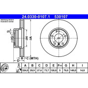 ATE | Bremsscheibe | 24.0330-0107.1