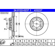 ATE | Bremsscheibe | 24.0122-0237.1