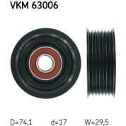 SKF | Umlenk-/Führungsrolle, Keilrippenriemen | VKM 63006