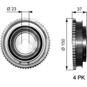 Gates | Riemenscheibe, Kurbelwelle | TVD1053