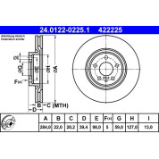 ATE | Bremsscheibe | 24.0122-0225.1