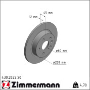 Zimmermann | Bremsscheibe | 430.2622.20