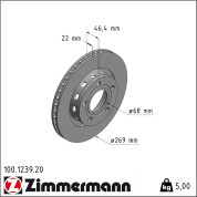 Zimmermann | Bremsscheibe | 100.1239.20