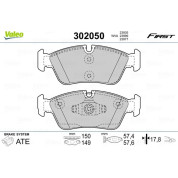 Valeo | Bremsbelagsatz, Scheibenbremse | 302050