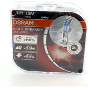 Osram | Glühlampe, Scheinwerfer | NIGHT BREAKER UNLIMITED H1 HALOGEN SCHEINWERFERLAMPE 12V +110% MEHR SICHT | 64150NBU-HCB