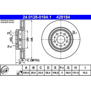 ATE | Bremsscheibe | 24.0128-0184.1