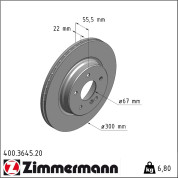 Zimmermann | Bremsscheibe | 400.3645.20