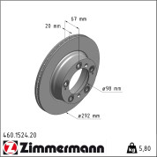 Zimmermann | Bremsscheibe | 460.1524.20