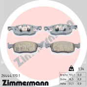 Zimmermann | Bremsbelagsatz, Scheibenbremse | 26444.170.1