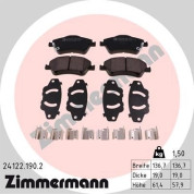 Zimmermann | Bremsbelagsatz, Scheibenbremse | 24122.190.2