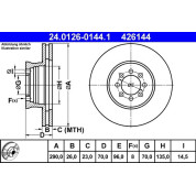 ATE | Bremsscheibe | 24.0126-0144.1