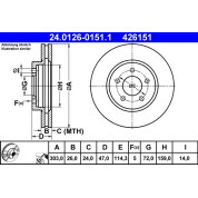 ATE | Bremsscheibe | 24.0126-0151.1