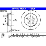 ATE | Bremsscheibe | 24.0112-0195.1