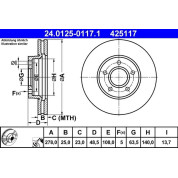 ATE | Bremsscheibe | 24.0125-0117.1