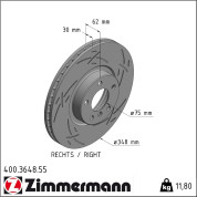 Zimmermann | Bremsscheibe | 400.3648.55