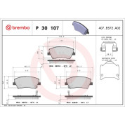 Brembo | Bremsbelagsatz, Scheibenbremse | P 30 107