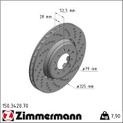 Zimmermann | Bremsscheibe | 150.3420.70