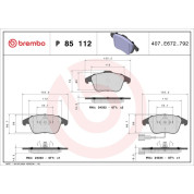 Brembo | Bremsbelagsatz, Scheibenbremse | P 85 112