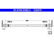 ATE | Bremsschlauch | 83.6104-0360.3