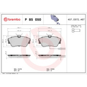 Brembo | Bremsbelagsatz, Scheibenbremse | P 85 050