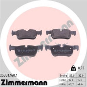 Zimmermann | Bremsbelagsatz, Scheibenbremse | 25331.160.1