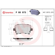 Brembo | Bremsbelagsatz, Scheibenbremse | P 85 073