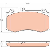 TRW | Bremsbelagsatz, Scheibenbremse | GDB1822